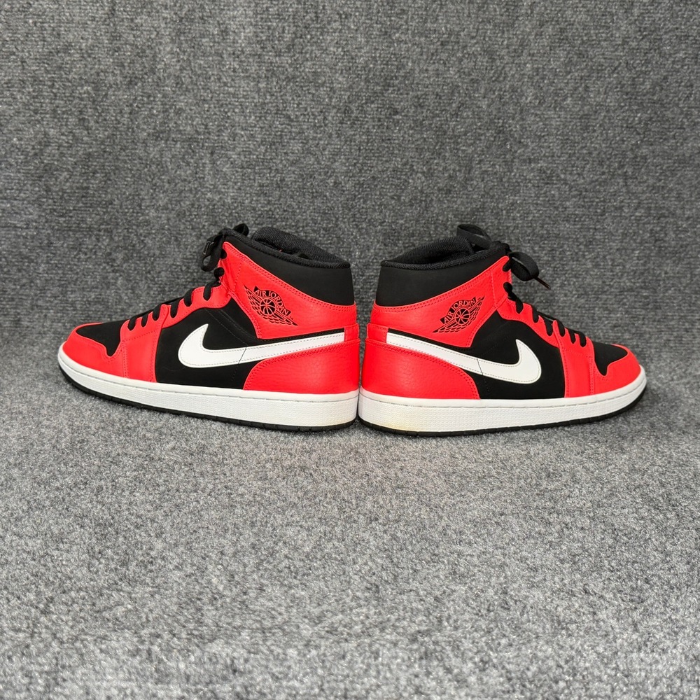 Jordan 1 Mid Shoes Men 10.5 Infrared 23 Red Black Athleitc Retro Hooping Sneaker - Picture 8 of 14